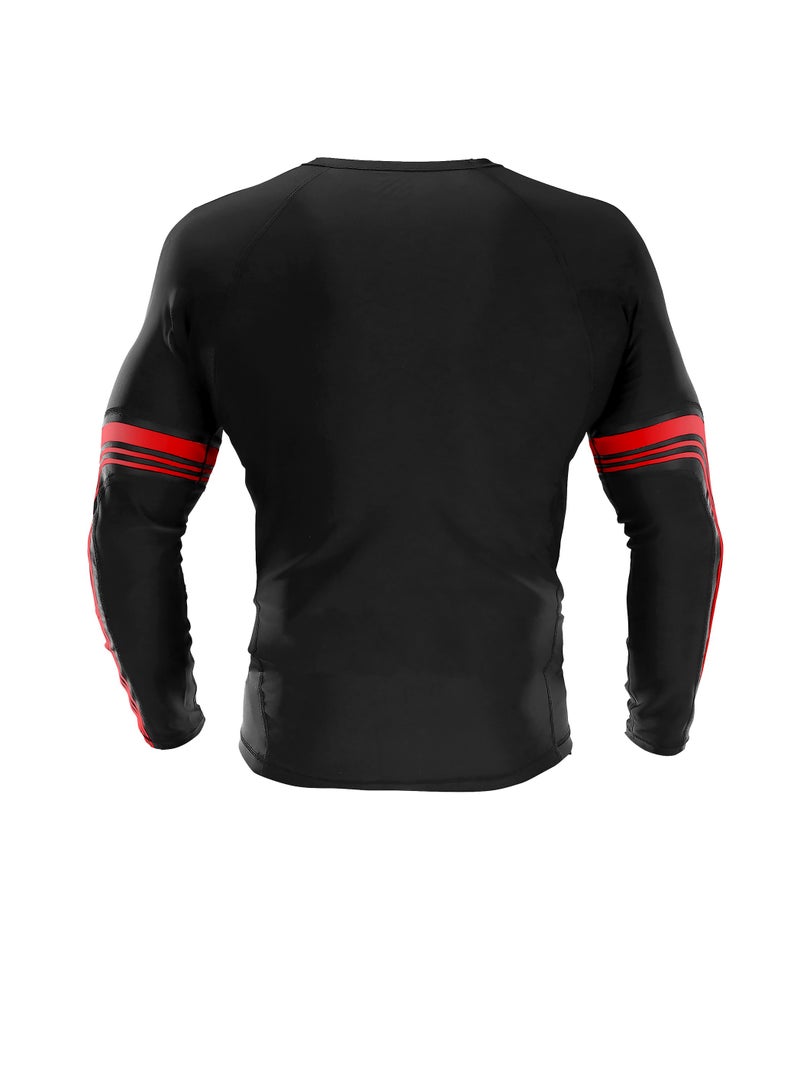 Sanabul Core Long Sleeve Jiu Jitsu Rash Guard MMA BJJ Wrestling Shirt Grappling RED X LARGE - Image 2