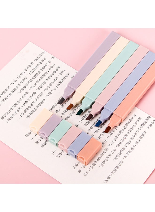 HELPS Light Luxury Eye Color Highlighter Pen Set For Students With Super Soft Double-head Key Color Pen 6 Color Highlighter - Image 2