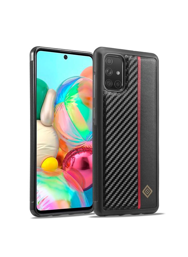 Case For Samsung Galaxy A51 4G 3 in 1 Carbon Fiber Texture Shockproof Phone Case