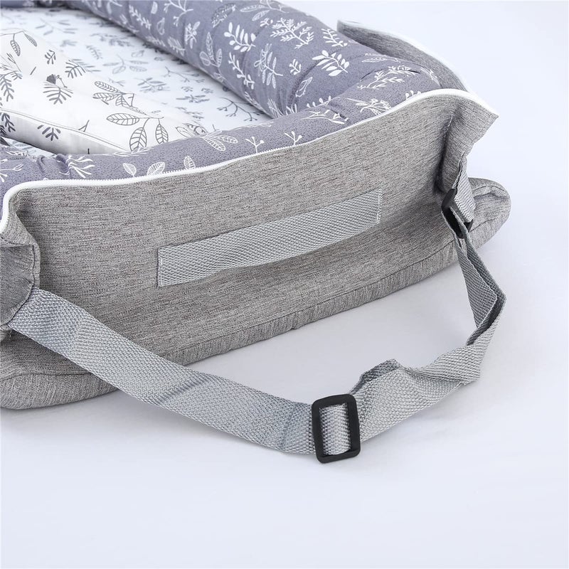 Loevin Baby Lounger for Newborn Portable Bag,Baby Play Mat Tummy Time with Strap,Awake-Time Pad Newborn Lounger Adjustable to 0-24 Months Home Travel(Calm Sprig) - Image 3