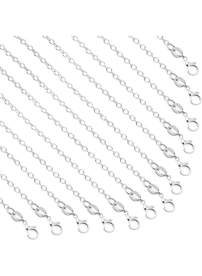 SANNIX 30 Pack Necklace Chains, Silver Necklace Chain Bulk Plated Cable Chain Necklace For Jewelry Making, 18 Inch - Image 1