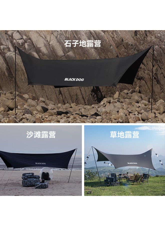 Black Dog Butterfly-shaped Black Vinyl Canopy Outdoor Camping Tent Sunshade Rainproof Cool Shed 15㎡ - Image 4
