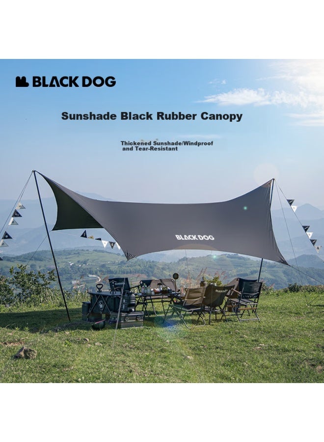 Black Dog Butterfly-shaped Black Vinyl Canopy Outdoor Camping Tent Sunshade Rainproof Cool Shed 15㎡ - Image 1