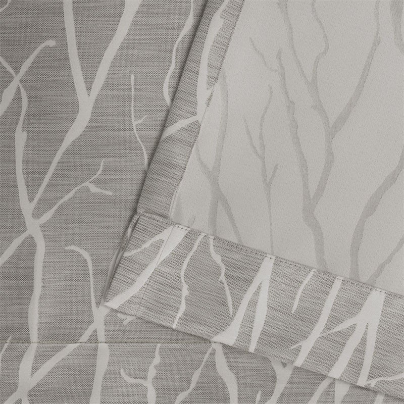 EXCLUSIVE HOME Forest Hill Woven Room Darkening Blackout Grommet Top Curtain Panel Pair, 52"x96", Ash Grey - Image 4