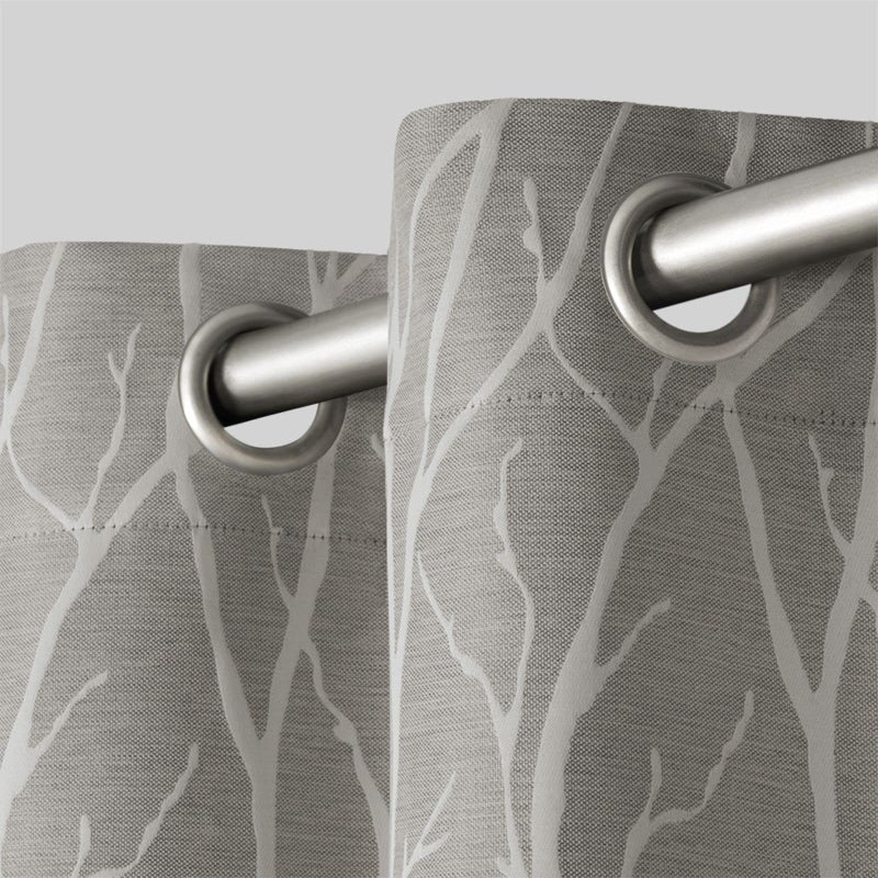 EXCLUSIVE HOME Forest Hill Woven Room Darkening Blackout Grommet Top Curtain Panel Pair, 52"x96", Ash Grey - Image 3