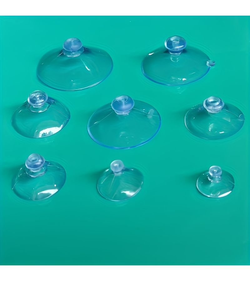 أكواب شفافة من PVC بحجم 4.5 سم (6 قطع) لتثبيتها على جدار الحمام - Image 1