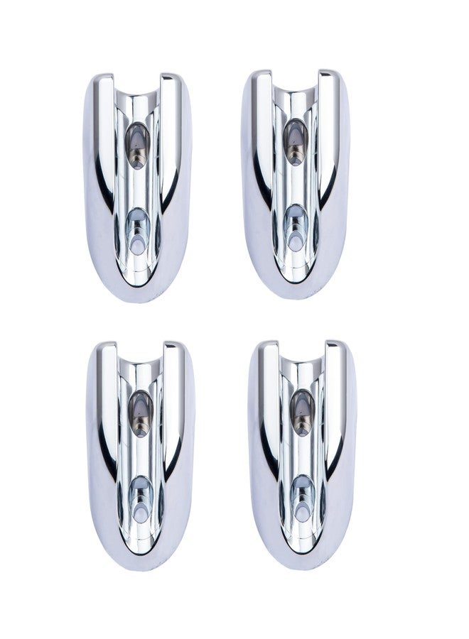 LUVBATH FITTING LUVBATH Wall Mounted Health Faucet Holder | Multi-Purpose Hand Shower Holder in Chrome Finish Silver | ABS Plastic Hook for Bathroom & Kitchen | Pack of 4 | With Screws & Wall Plugs | Without Adhesive - Image 1