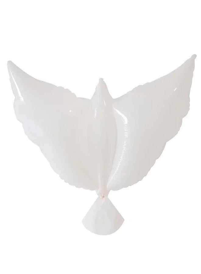 LYK 8 Pieces 36 Inches Large White Peace Dove Balloon Aluminum Foil Pigeon Bird Balloons for Wedding Engagement Funeral Memorials Remembrance Charity Party - Image 5