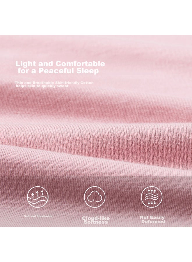 Top melon Dingguagua Top-quality Women's Pajamas, Pure Cotton Spring And Summer Round Neck Long Sleeve Loungewear Set, Can Be Worn Outside, Lotus Pink, Size 170 - Image 3