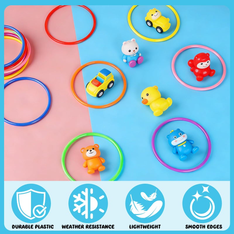 Guirnd 14PCS Multicolor Ring Toss Game, Plastic Outdoor Toss Rings for Outdoor Games, Party Games, Speed and Agility Training (4.7 inch) - Image 4