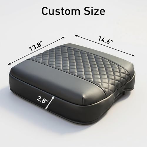 FQMY 1.2in Thickness Center Console Armrest Cover Compatible with Chevy Silverado & GMC Sierra 2019-2026, Tahoe & Suburban & Yukon 2021-2026, Bucket Seat, Leather Arm Rest Lid Cushion, Anti-Scratch, Black - Image 4