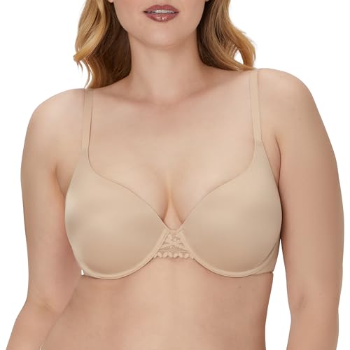 Maidenform DreamWire Underwire Bra, No-Poke Push-Up Bra, Moderate Coverage, Convertible T-Shirt Bra, Paris Nude, 36B - Image 1