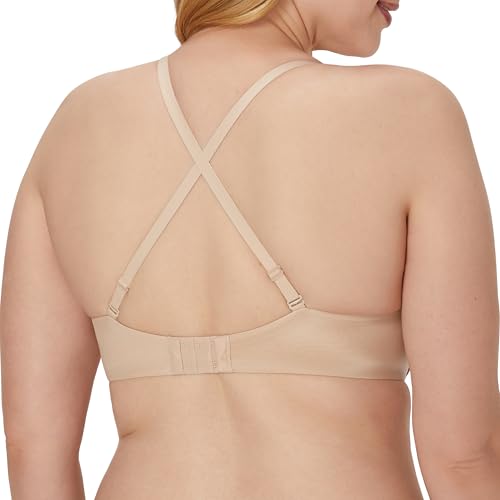 Maidenform DreamWire Underwire Bra, No-Poke Push-Up Bra, Moderate Coverage, Convertible T-Shirt Bra, Paris Nude, 36B - Image 4