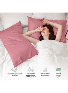 Rest Microfiber Pillow Cases 2 Piece Set 50X75Cm, 20X30 Inches Mauve Pillow Cover Soft Brushed Supersoft Fabric Pillow Cases Standard Size  - Image 4