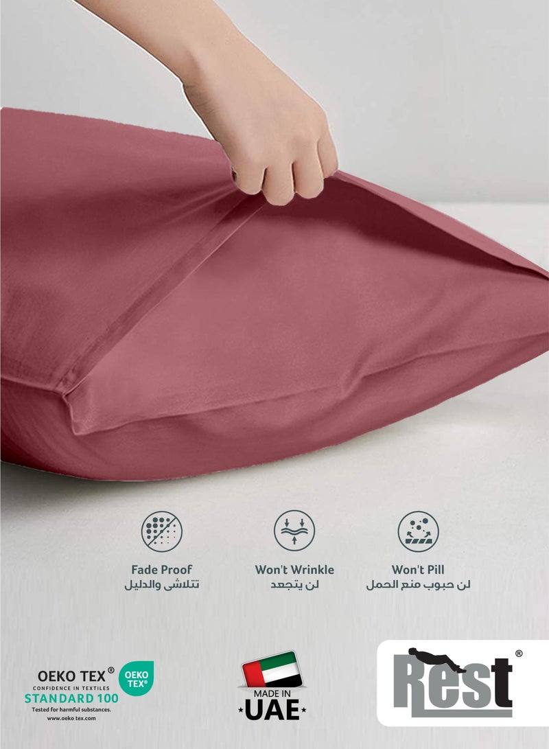 REST Microfiber Pillow Cases 2 Piece Set 50x75cm, 20x30 Inches Mauve Pillow Cover Soft Brushed Supersoft Fabric Pillow Cases Standard Size - Image 3