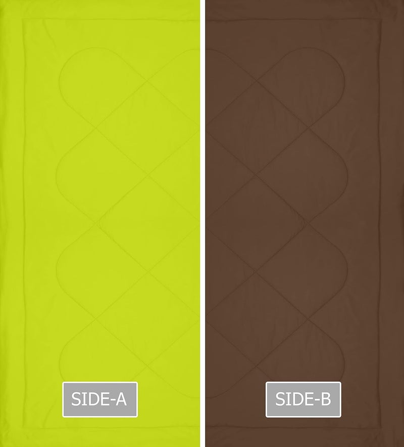 KEA KEA Microfibre Reversible Double Bed King Size ComforterDuvet for All Weather Green Brown 250GSMComforter Double  - Image 4