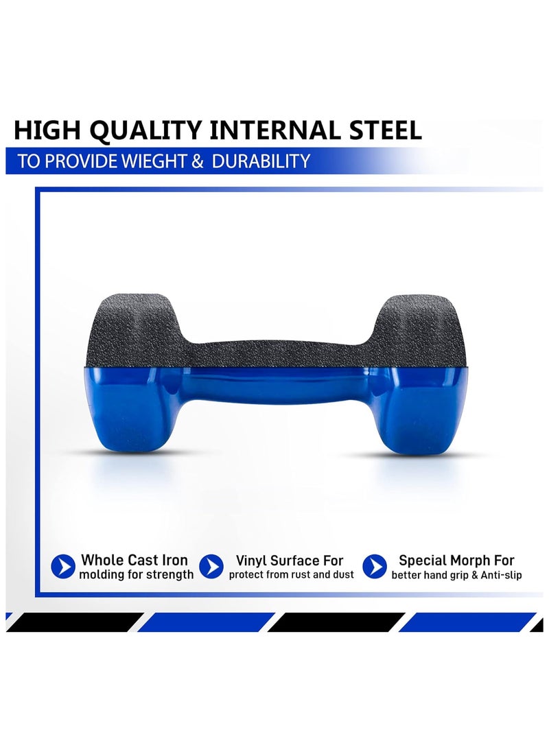 VIO - Set of 2 Dumbbells 2 KG Each Hand Weights Vinyl Coated Non Slip Hex Dumbbells for Home Exercise Fitness Gym Workouts Strength Training Yoga Color Coded Anti Slip Anti Roll Dumbbells - Image 1