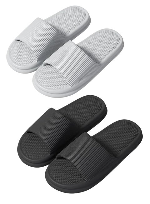 Cloud Slippers for Women and Men, Pillow House Slippers Shower Shoes Indoor Slides Bathroom Sandals, Ultimate Comfort, Lightweight, Thick Sole, Non-Slip, Easy to Clean