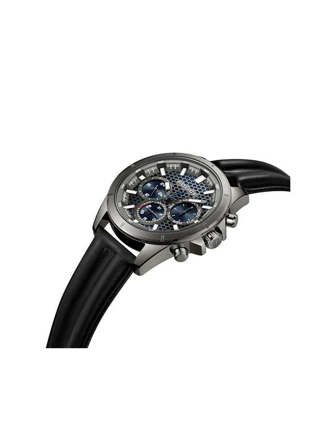Orologio Police Analogico Uomo PEWJF2204102 - Malawi Blu E Pelle Nera