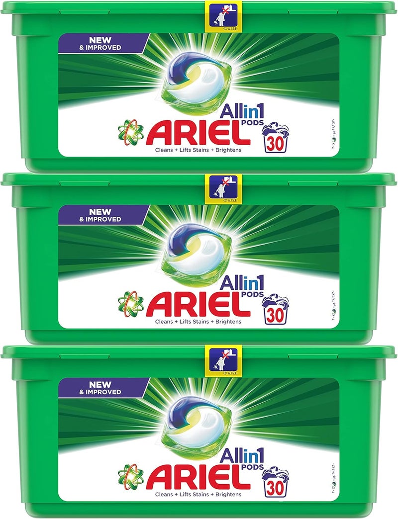 All In1 Pods, Washing Liquid Capsules Original Scent, 3 X 30 Count - Image 1