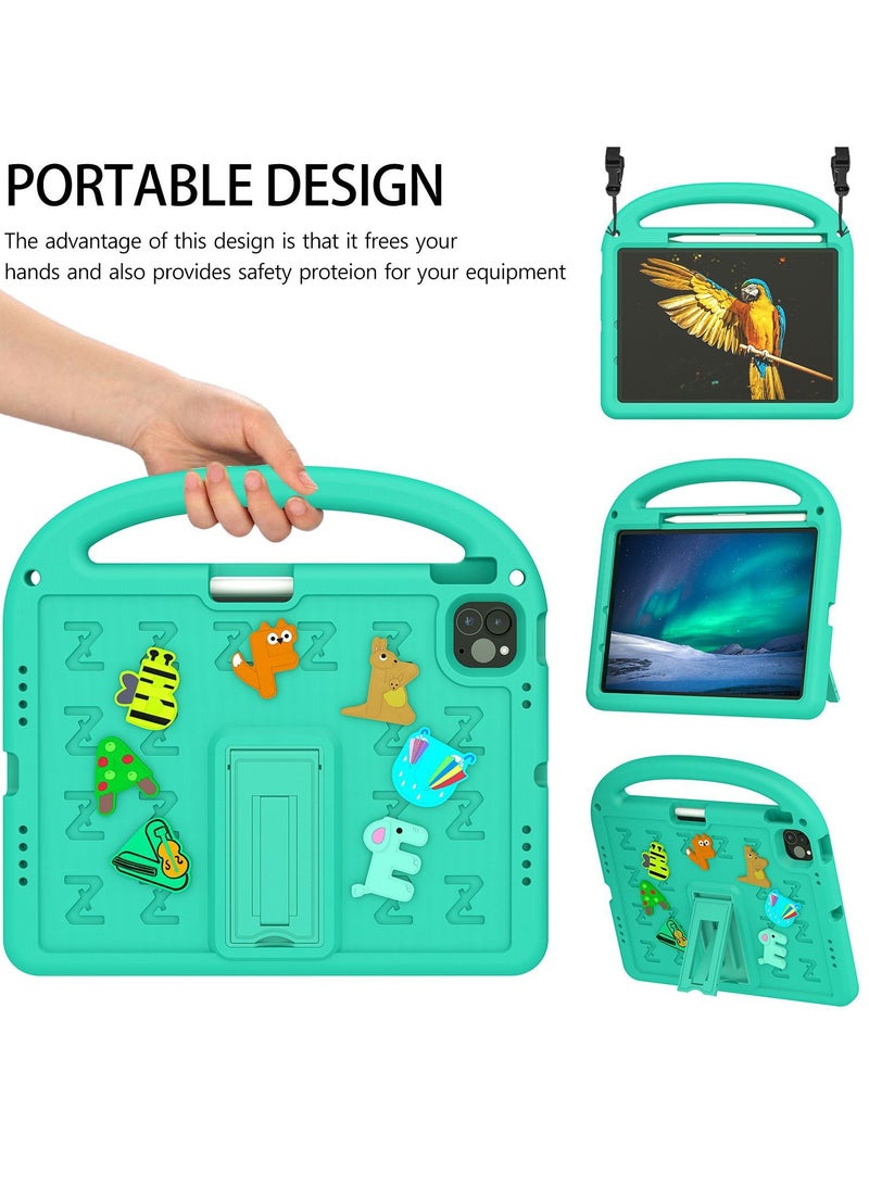 general Kids Case Compatible with ipad pro 11 2024, Heavy Duty EVA Foam Shockproof Case Kids Anti Tablet Case with Stand - Image 4