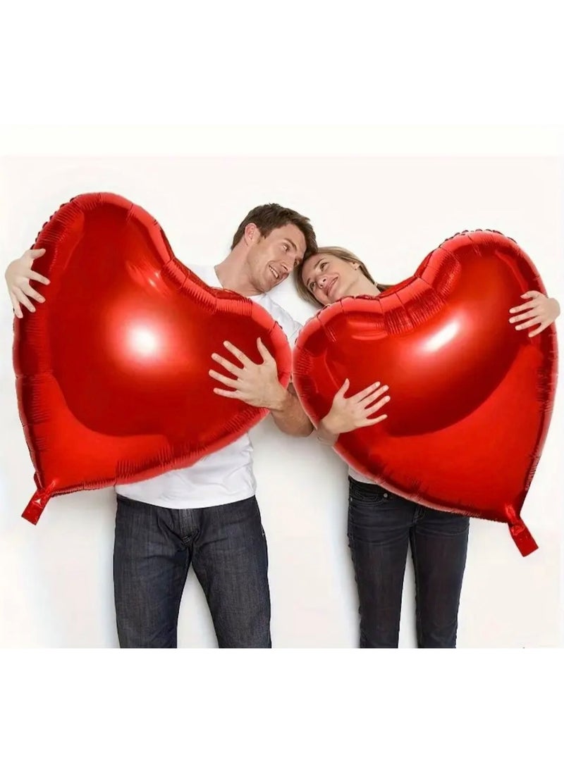 2pcs 81.28cm Giant Red Heart Foil Balloons - Perfect for Valentine's Day, Anniversaries & Romantic Celebrations - Durable Aluminum Film Party Decor - pzsku/Z60ECEEB1A12F431C71BAZ/45/_/1740072422/56e069fd-a2ca-4357-a219-766d588b8621