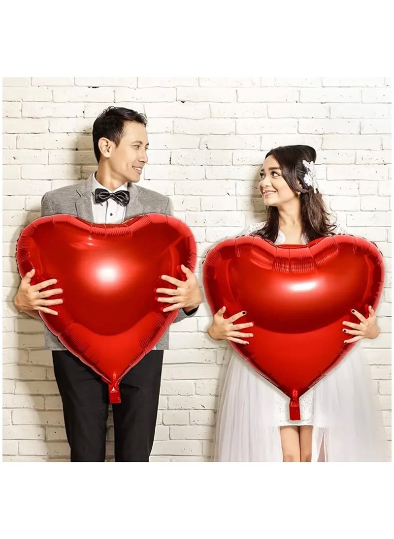 2pcs 81.28cm Giant Red Heart Foil Balloons - Perfect for Valentine's Day, Anniversaries & Romantic Celebrations - Durable Aluminum Film Party Decor - pzsku/Z60ECEEB1A12F431C71BAZ/45/_/1740072473/3cb9500d-16a7-4eeb-9b72-4ec06effcb1f