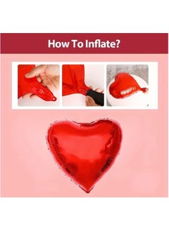 Just Quality 2pcs 81.28cm Giant Red Heart Foil Balloons - Perfect for Valentine's Day, Anniversaries & Romantic Celebrations - Durable Aluminum Film Party Decor  - Image 5