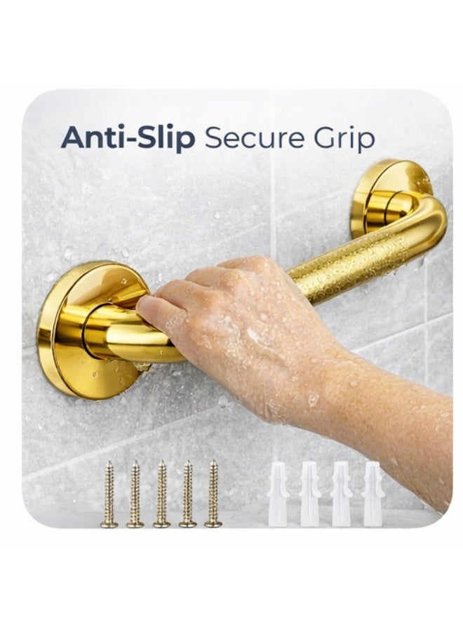 رونا مقبض أمان RONA 60 سم ذهبي لامع للحمام مانع للانزلاق مقاوم للصدأ دعم للدش - Image 4