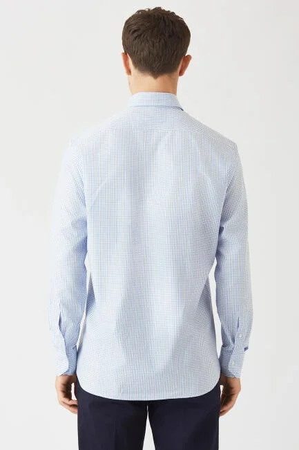 Bisse Men's Regular Fit Long Sleeve Sports Shirt BLUE GM22K222062_E35