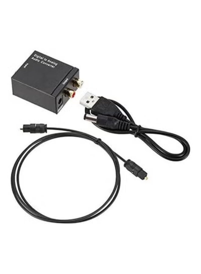 TIGER Digital to Analog Audio Converter – SPDIF Optical Toslink/Coaxial to RCA L/R & 3.5mm Audio Adapter – Plug & Play DAC Audio Decoder with Optical Cable & USB Power – Converts Digital Signal for TV, PS5, Soundbar, Speaker, Amplifier, Headphones – Black  - Image 3