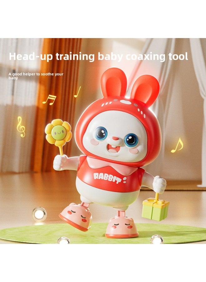 0 1-year-old Baby Toy Electric Rabbit Practice Head-up Training Artifact Singing And Dancing Newborn Baby 3 To 6 Months-Color:Dancing Rabbit Basic Battery (Red)-Specifications:Color Box E-commerce Box  - Image 3