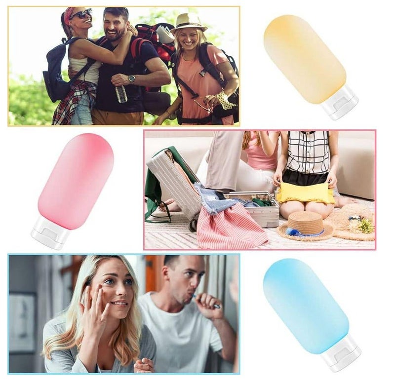 KIKI 4Pcs Travel Bottle Set Empty Refillable Squeezable Containers Plastic Leak Proof Squeeze Bottles for Travel Toiletries Shampoo Conditioner 60ml - Image 5