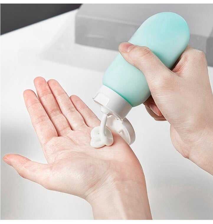 KIKI 4Pcs Travel Bottle Set Empty Refillable Squeezable Containers Plastic Leak Proof Squeeze Bottles for Travel Toiletries Shampoo Conditioner 60ml - Image 4