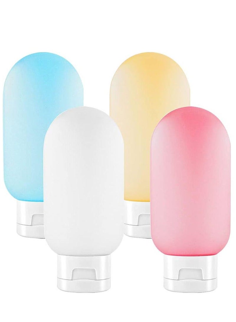 KIKI 4Pcs Travel Bottle Set Empty Refillable Squeezable Containers Plastic Leak Proof Squeeze Bottles for Travel Toiletries Shampoo Conditioner 60ml - Image 2