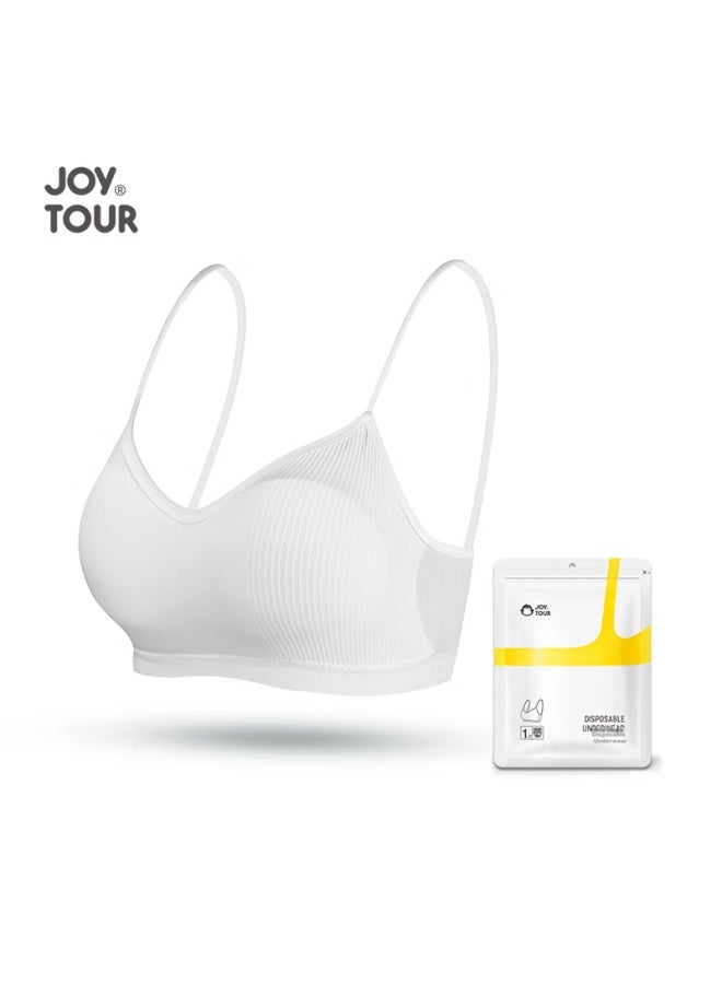 JOY TOUR Joytour Disposable Bra With Inner Pad, Cotton-free Bra For Travel And Postpartum Use, White, Xl  - Image 4