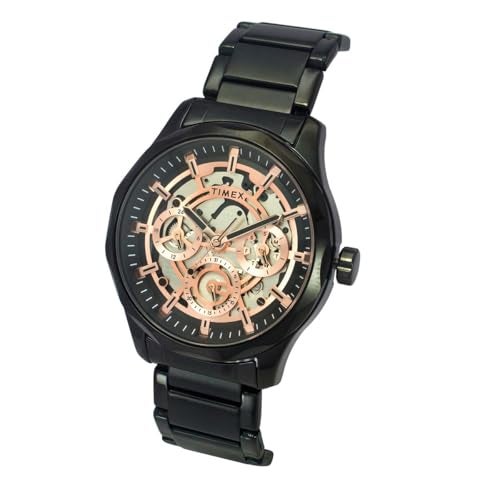 TIMEX Analog Watch for Man with Black Round Dial & Black Stainless Steel Bracelet Band Water Resistant Men's Wrist Watches - TW0TG7630 - Image 2
