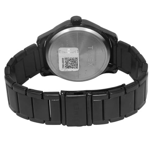 TIMEX Analog Watch for Man with Black Round Dial & Black Stainless Steel Bracelet Band Water Resistant Men's Wrist Watches - TW0TG7630 - Image 4