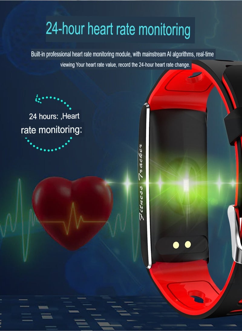 F10TA Sports Watch, Waterproof Fitness Watch With Blood Pressure Measurement, Lightweight And Comfortable Sports Watch For Men And Women, (1pc, Black And Grey) - Image 2