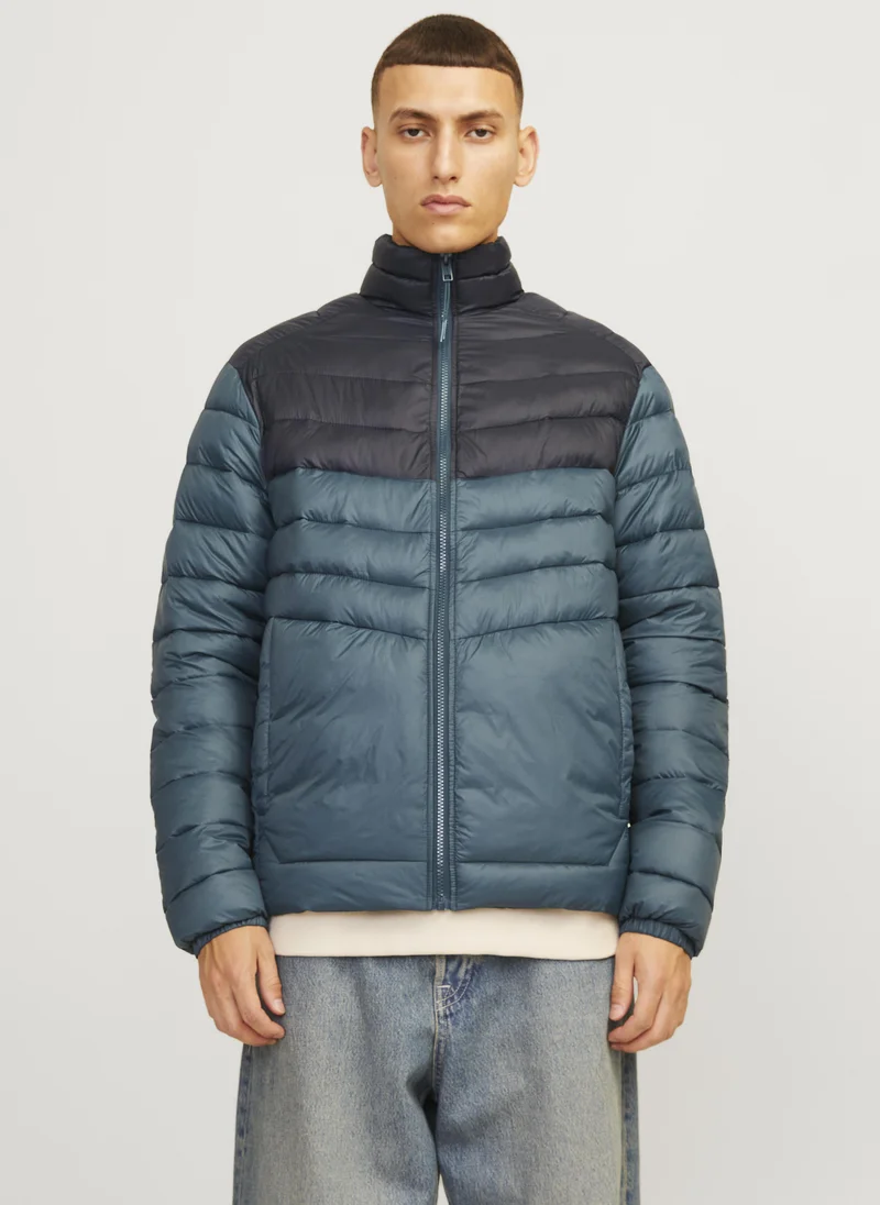 JACK & JONES Jjesprint Color Block Puffer Collar Jacket