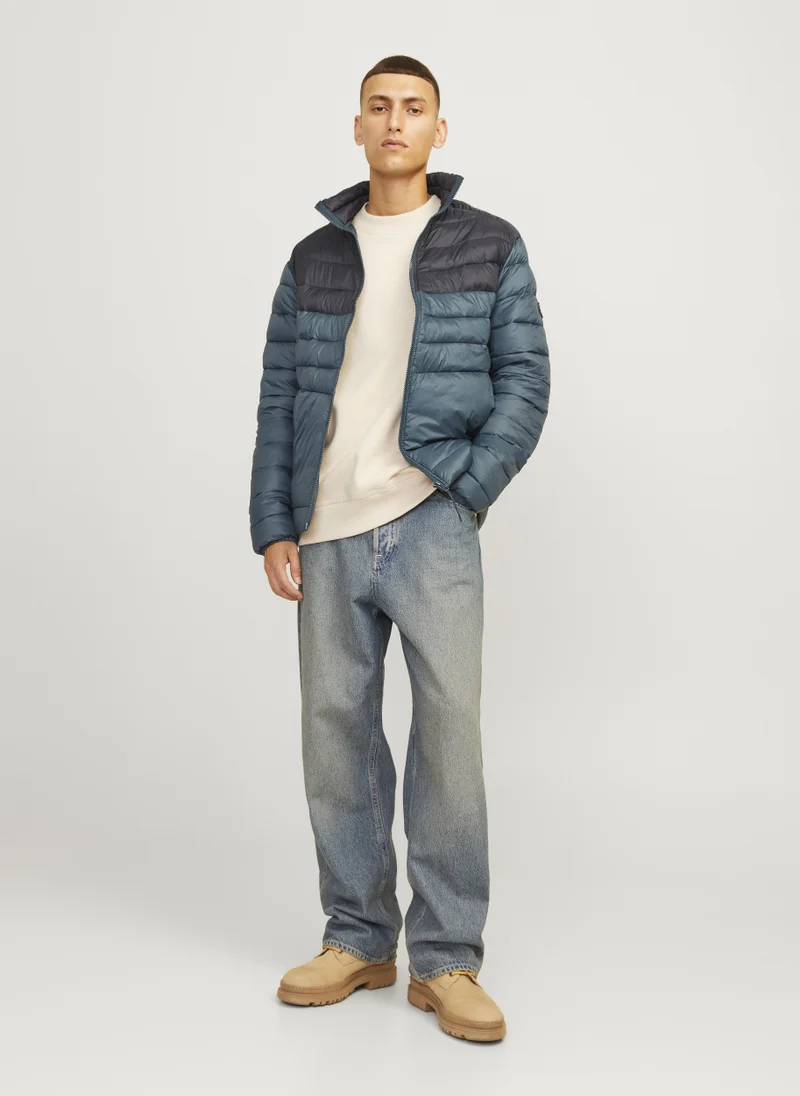 JACK & JONES Jjesprint Color Block Puffer Collar Jacket