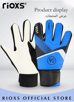 RIOXS Sport Goalie Gloves And Knee Pads,Size 5 Goal Keeping Gloves For Kids,Boys Girls Football Goalkeeper Gloves,Breathable Soccer Goalie Gloves,Training Soccer Gloves With Strong Grip Palms To Give Powerful Protection  - Image 3