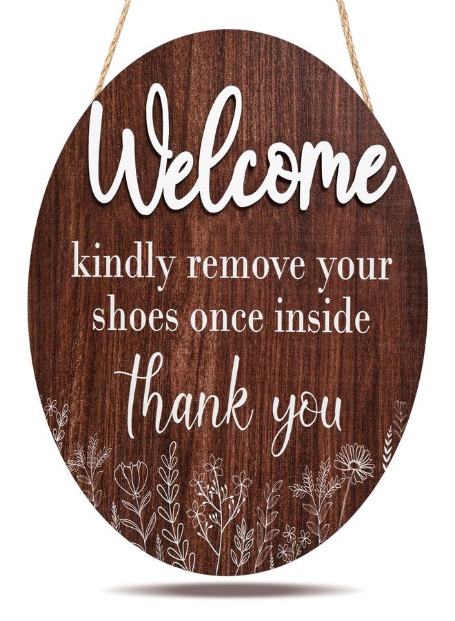 Nichake Welcome Please Remove Your Shoes - No Shoes Sign for Home (10 x 10) - Image 1