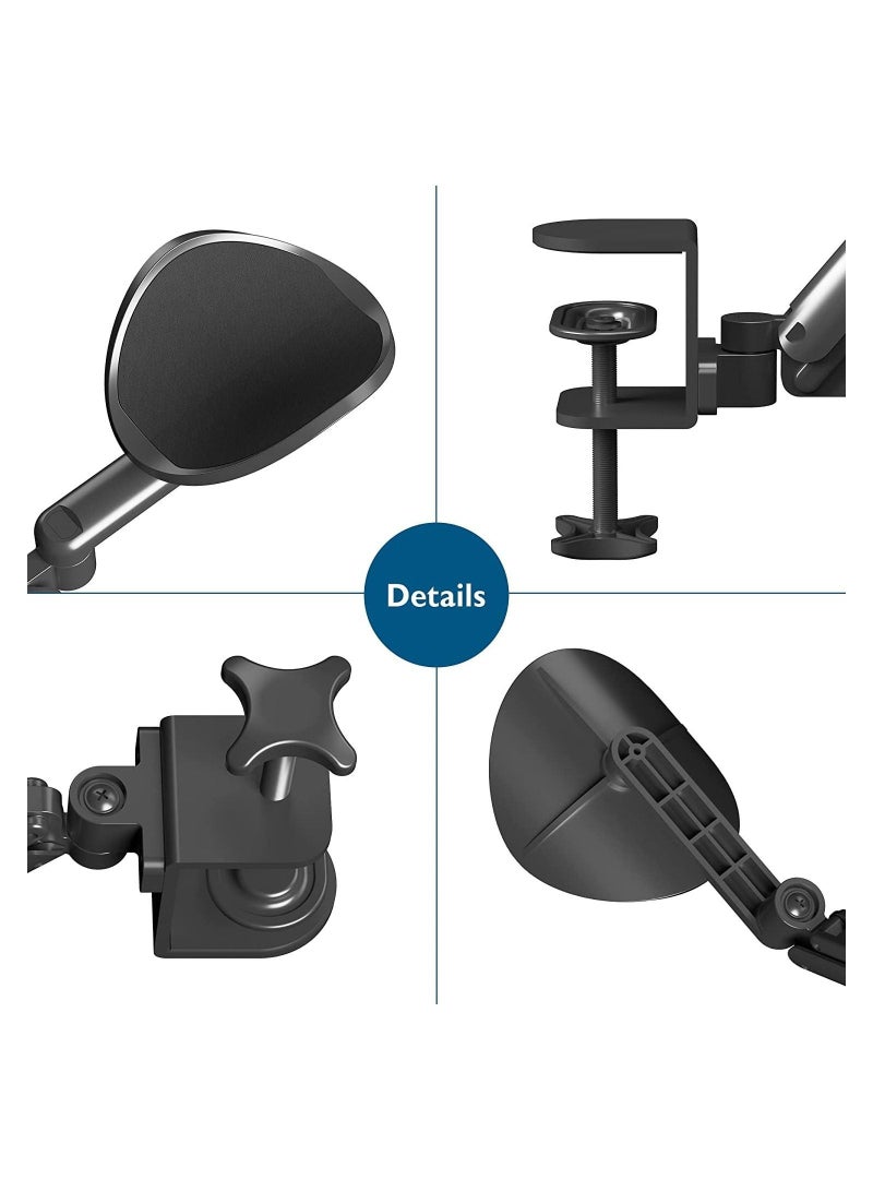 Generic Ergonomic Arm Rest Support for Desk Armrest Pad Rotating Wrist Holder Extendable  Adjustable Aluminum Material (Black)  - Image 3