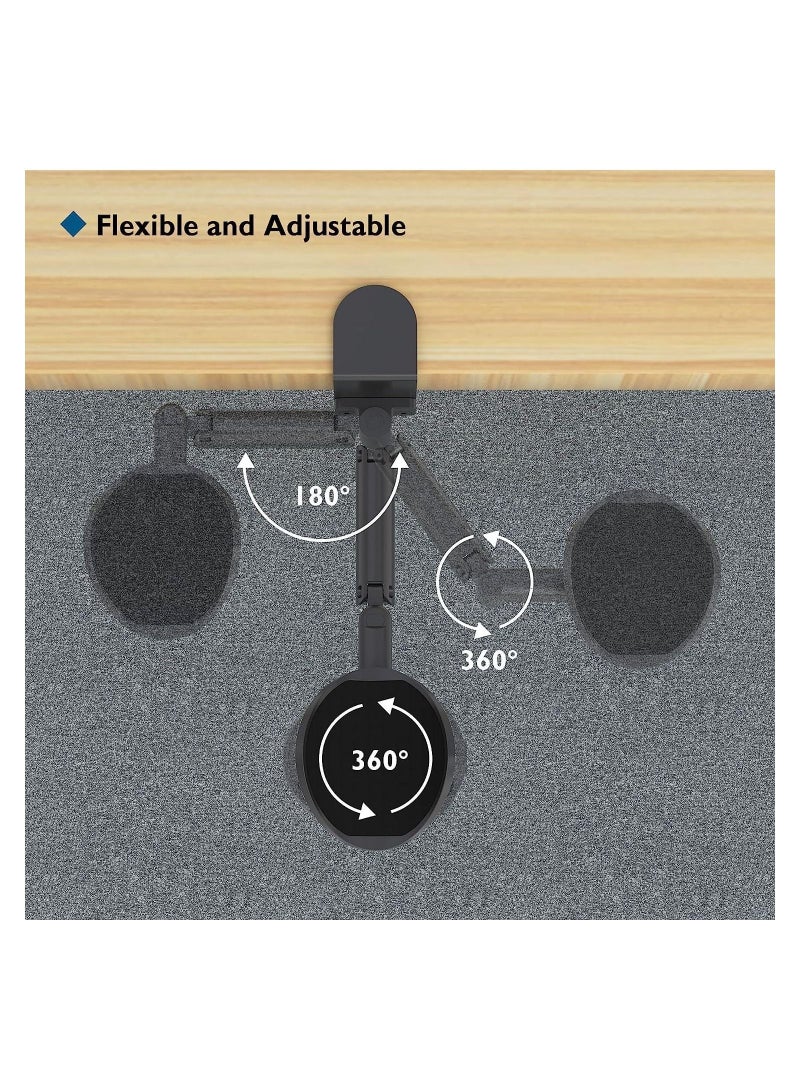 Generic Ergonomic Arm Rest Support for Desk Armrest Pad Rotating Wrist Holder Extendable  Adjustable Aluminum Material (Black)  - Image 4