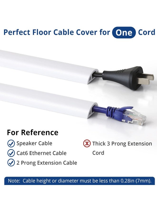 Super ZYouth Cord Cover Cable, Wall Cord Hider, 4m/157in-Self Adhesive Cord Hider Floor Low Profile Floor Cable Management Wire Cover,  for Home Office Garage Offices Gym, - Image 3