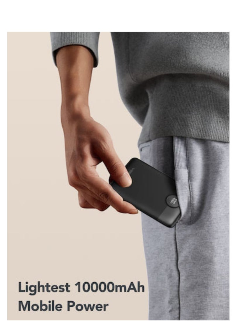 VEGER Power Bank 10000mAh and Built-in 2 Cables and LED Screen Compatible with all Devices Black  - Image 3