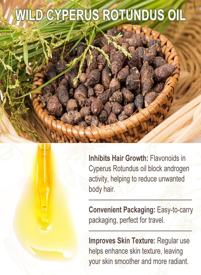 Pegciz Cyperus Rotundus Oil for Hair Removal, Cyprus Rotundus Nut Grass Oil for Reducing Body Hair Growth, Moisturizing & Soothing Skin 2FL OZ 2 Pack - Image 3