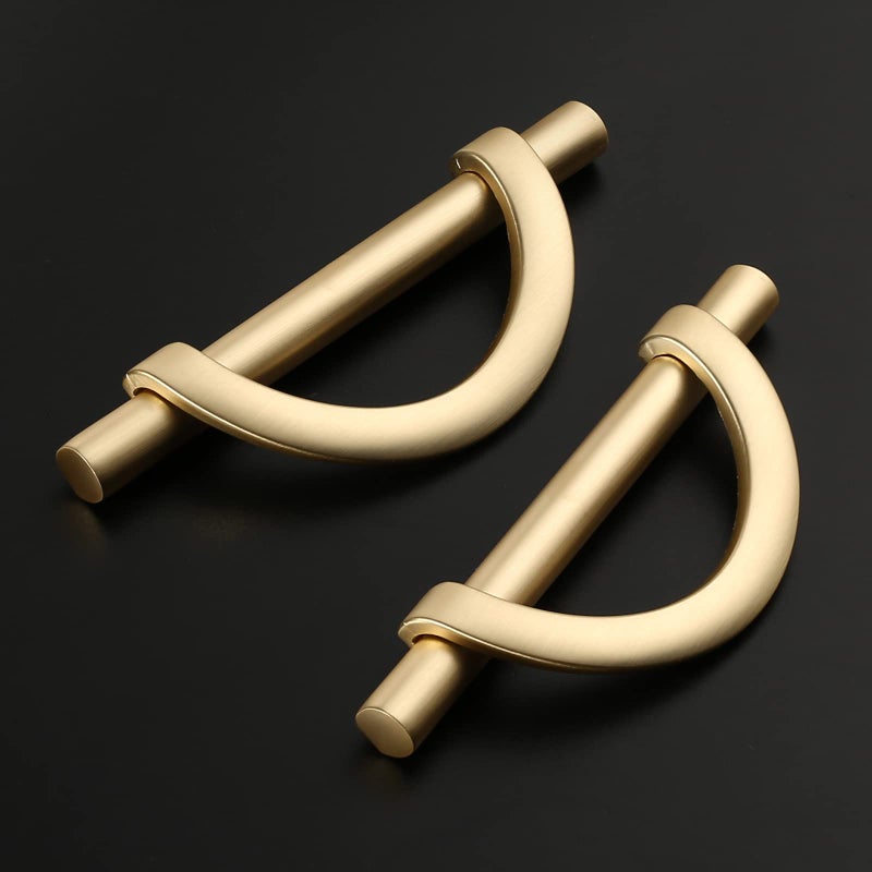 Amerdeco 6 Pack Brushed Gold Cabinet Pulls 5 Inch(128MM) Hole Centers Kitchen Cabinet Handles Hardware Kitchen Handles for Cabinets Cupboard Handles Drawer Pulls - Image 2