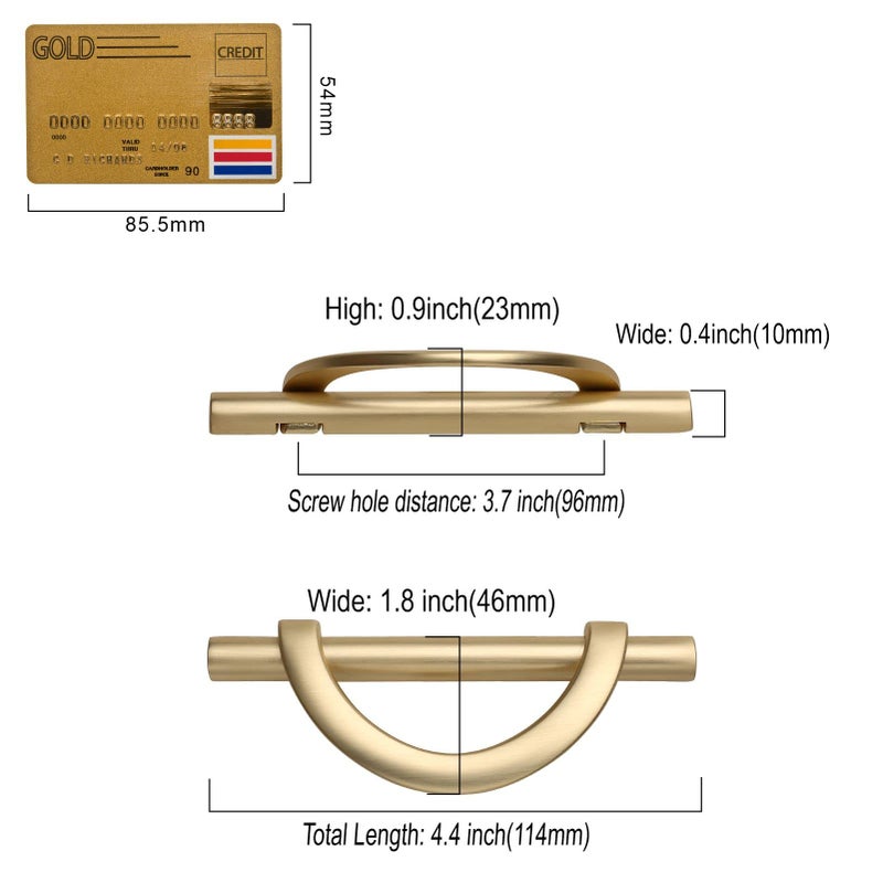 Amerdeco 6 Pack Brushed Gold Cabinet Pulls 5 Inch(128MM) Hole Centers Kitchen Cabinet Handles Hardware Kitchen Handles for Cabinets Cupboard Handles Drawer Pulls - Image 4